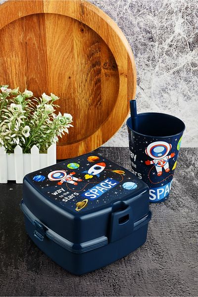 Cosiness Two-Layer Lunch Box + Straw Cup 400 ml
