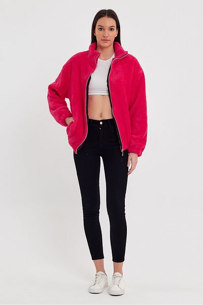 kef clothing Unisex Basic Zipper Plush Cardigan