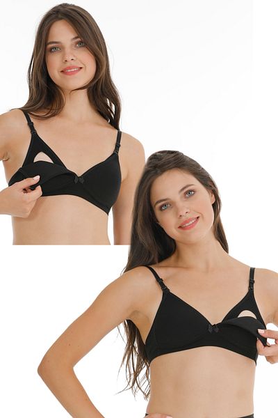 par lingerie pl PACHET DE 2 SUTENI DE ALAPTAȚI ACOPERIT MODAL GRADICE NEGRU