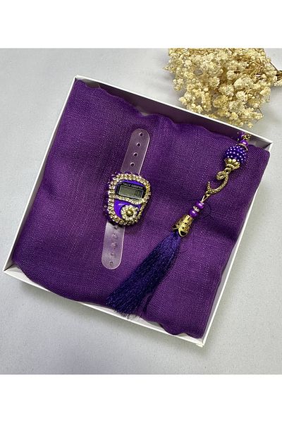 lifestyling Gazelle Religious Set Head Scarf Pearl Rosary Zikir Matik