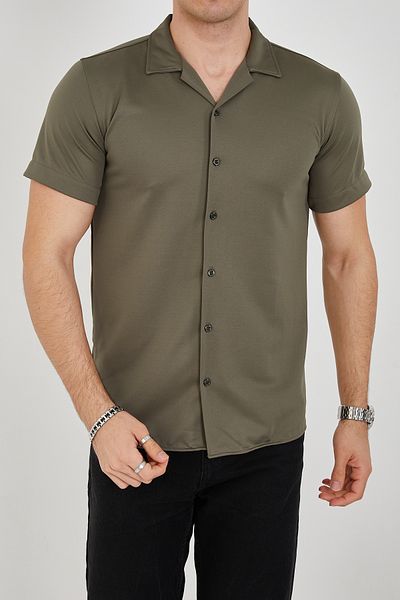 ENZİM JEANS Ανδρικό κοντομάνικο πουκάμισο από πολυ βαμβακερή λεπτή εφαρμογή
