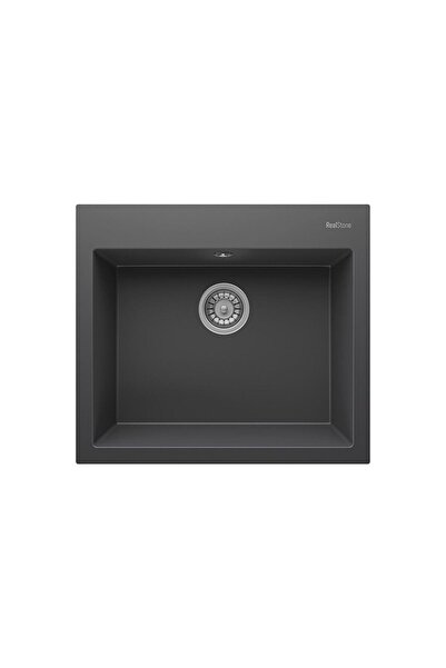 RealStone Real Stone K002 Didym 60 Antrasit Granit Tezgah Üstü Eviye 60x53 Cm