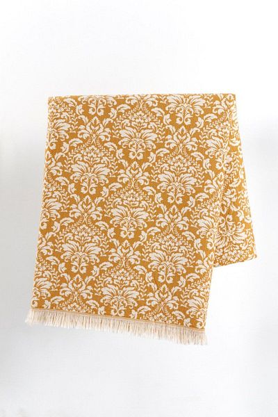 KARAKRAL Shawl Patterned Mustard Single Jacquard Pique