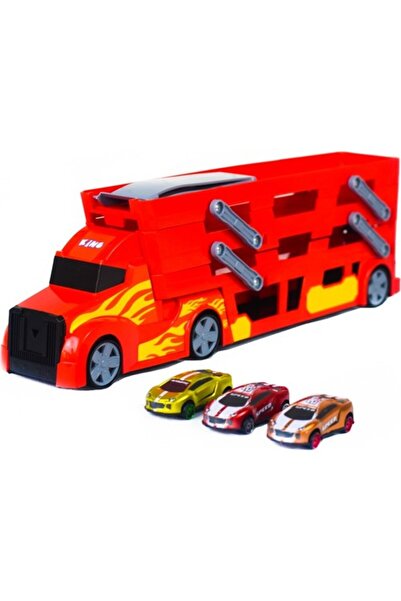 NeUygun King Toys 3 Katlı Sürat Pistli Tır 3 Arabalı Transporter Tır