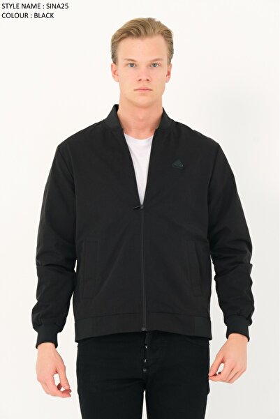 PIQUE Men's Black Ribbed Lined Coat
