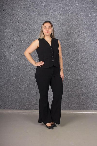 Truva XXL Plus Size Flared Leg Trousers Colorful Pn328