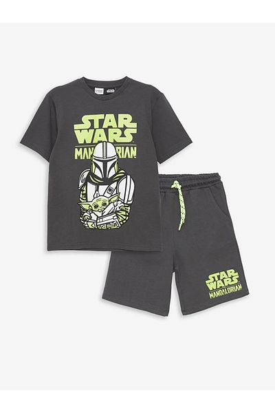 LC Waikiki LCW Kids Crew Neck Star Wars Printed Short Sleeve Boys T-Shirt and Shorts