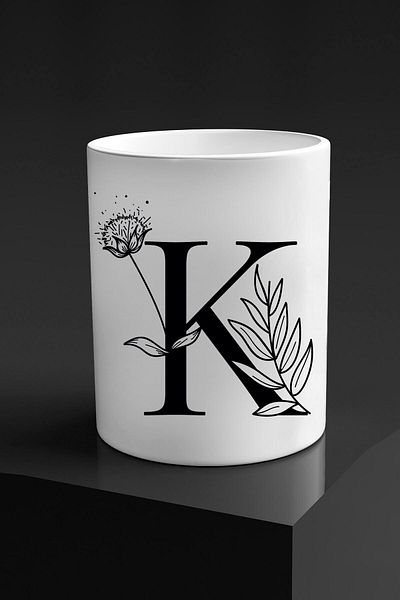 yhfoto K Letter Handless Double Coffee Cup - 300 Ml. - Water glass -