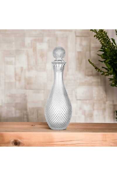 Cam Deposu Cam Kapaklı Şerbetlik Kareli Desen