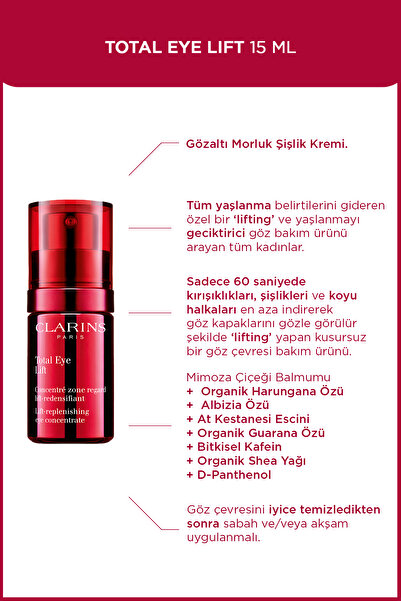 Clarins Total Eye Lift 15 ml Onarıcı Göz Kremi