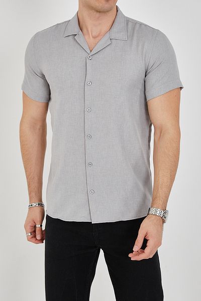 ENZİM JEANS Men's Slim Fit Polycotton Short Sleeve Shirt