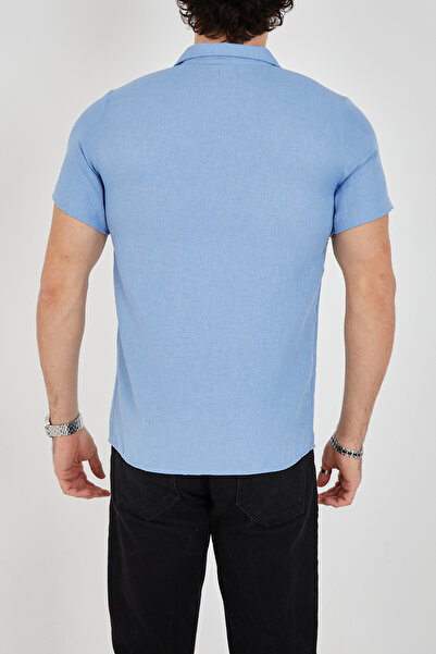 ENZİM JEANS Ανδρικό κοντομάνικο πουκάμισο από πολυ βαμβακερή λεπτή εφαρμογή