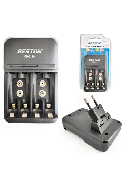 Beston PİL ŞARJ ALETİ ÜÇLÜ 9V/AA/AAA Nİ-MH Nİ-CD Lİ-İON BESTON BST-C8021BN