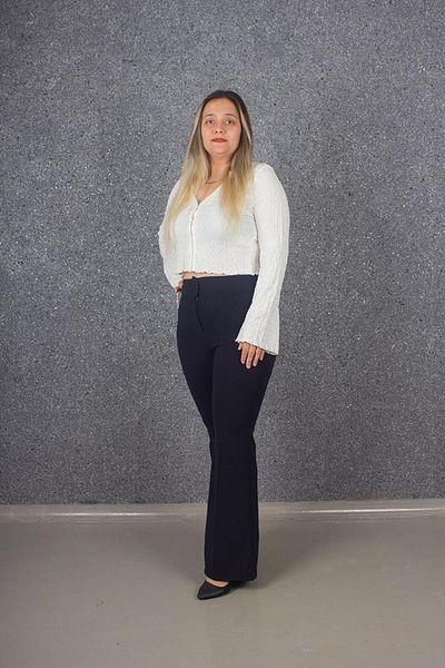 Truva XXL Plus Size Flared Leg Trousers Colorful Pn328