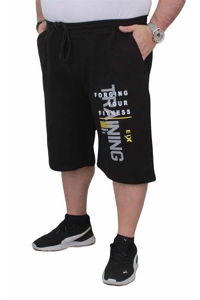 Starbattal Men's Plus Size Combed Cotton Shorts Training 24633 BLACK