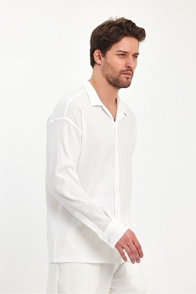 Quik-max Πουκάμισο Bürümcük Oversize Apaj με γιακά