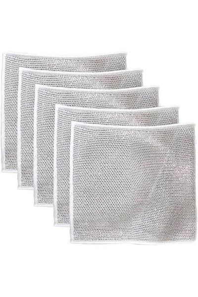 EveFix Multifunctional Double Layer Anti-Scratch Wire Dishcloth, Steel Wire Dish Towel 5 Pieces