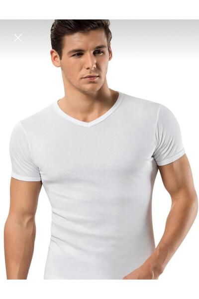 BRR STORE Tricou BRR STRAIGHT SLIM FIT 100% BUMBAC cu decolteu în V