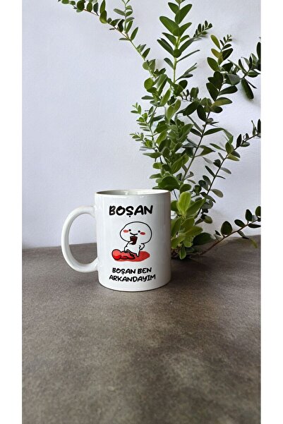 Heg Store Boşan Boşan Ben Arkandayım Yazılı Baskılı Porselen Kupa