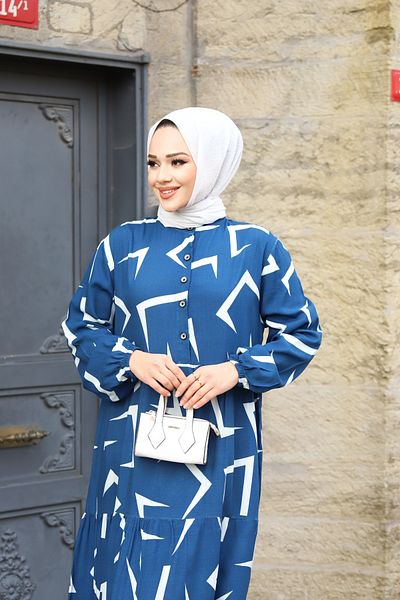 Ebrar Store Patterned Viscose Women's Dress