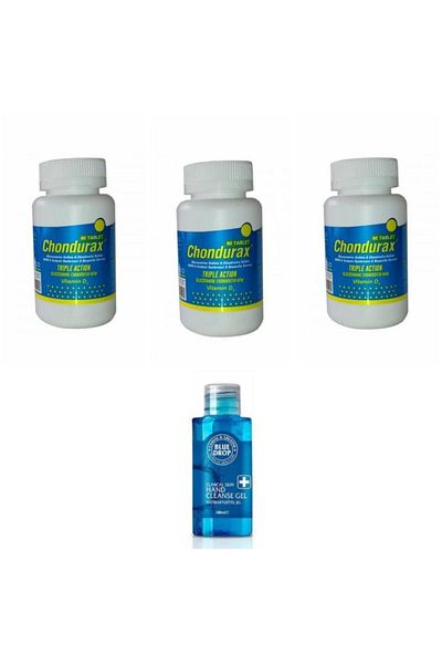 Chondurax Triple Action Glucosamine 90 Tb X3 Pieces - Hand Dezenфеktani 100 ML Gift