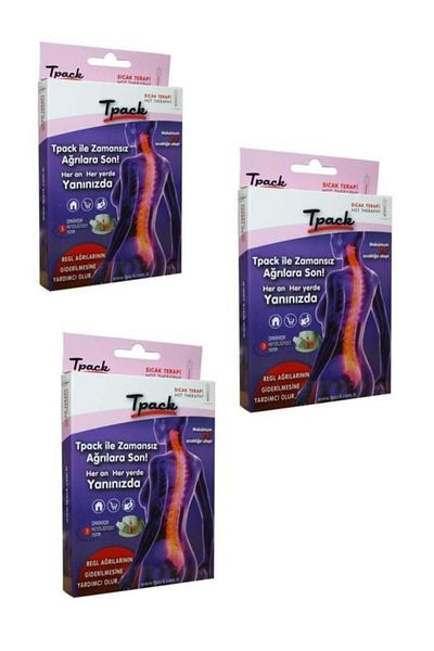 Tpack Hot Therapy Tape for Menstrual Pains - 3 Boxes of 12 Pieces