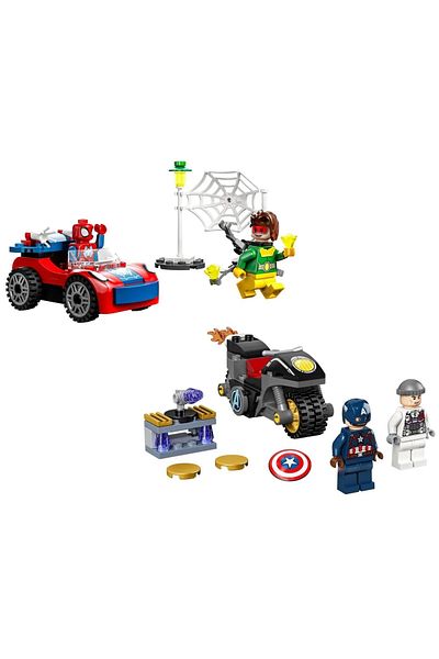 Disney Spiderman Set of 2 Spider-Man and His Friend Captain America, DocSpiderman vs. Octopus and Hydra Spider Man