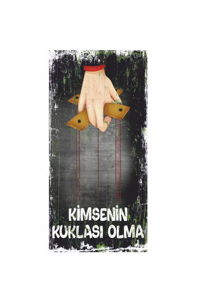 no one being a puppet scored words graffiti home decoration  table mini retro wood poster
