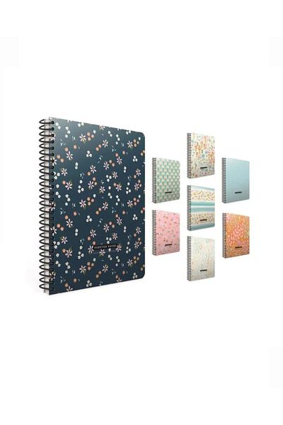 Gıpta A4 100 Sheets Checked - Forever Spiral Cardboard Cover Notebook