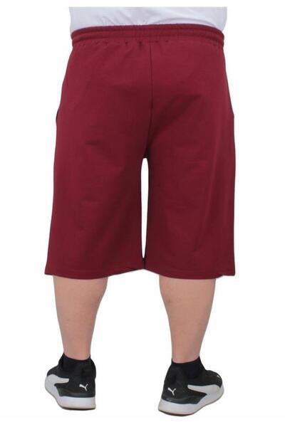 Starbattal Men's Plus Size Combed Cotton Shorts Training 24633 Claret Red