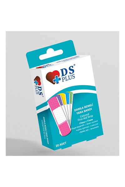 DS PLUS إسعافات أولية ملونة 20 قطعة في عبوة واحدة