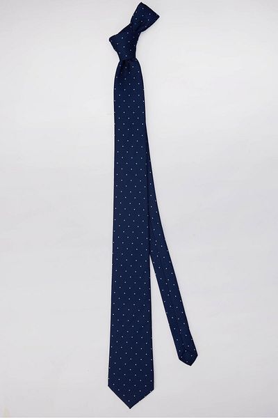 Tudors Classic Pocket Handkerchief Patterned Navy Blue Tie