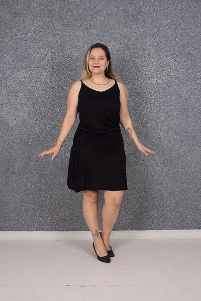 Truva XXL Plus Size Strappy Dress Black Elb645