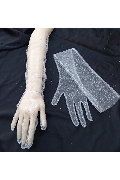 es moda shop فستان سهرة طويل مزين بالألماس - أوف وايت