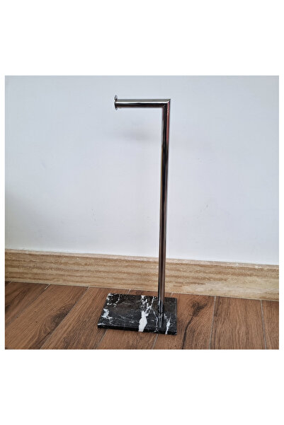 BMK MERMER حامل ورق تواليت رخامي، حامل ورق تواليت (مطلي بالكروم الرمادي) : 15...