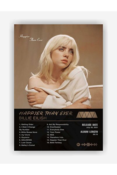 fırsatlar diyarı Billie Eilish - Happier Than Ever Spotify Kodlu Albüm Duvar ...