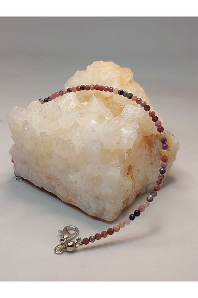 Yasamtohumu Brățară de 2,5 mm cu rubin și safir în culori deschise (45444)