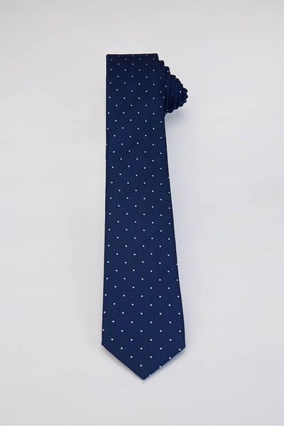 Tudors Classic Pocket Handkerchief Patterned Navy Blue Tie