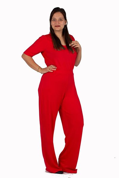 Truva XXL Plus Size Women's Clothing Crepe Jumpsuit Colorful Tlm174