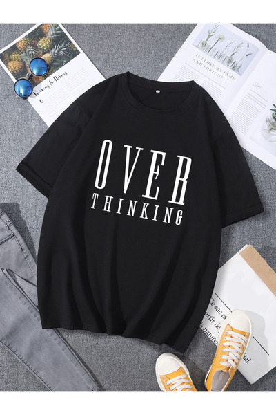 Stendhal Unisex Over Thinking T-Shirt - Γραπτό