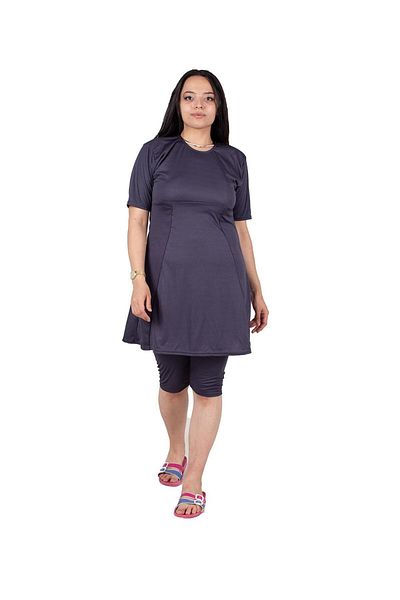 Truva XXL Plus Size Women's Clothing Half Sleeve Hijab Swimsuit Colorful My7833r
