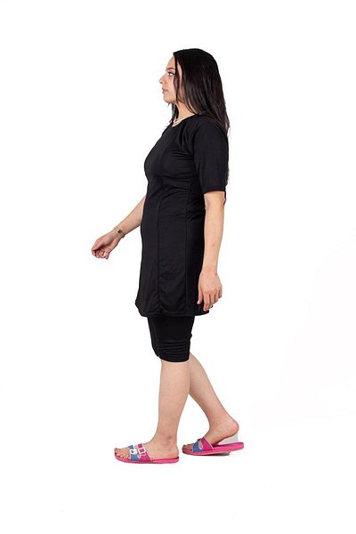 Truva XXL Plus Size Women's Clothing Half Sleeve Hijab Swimsuit Colorful My7833r