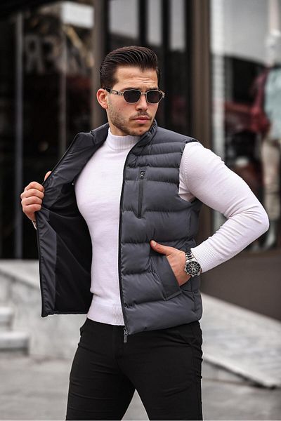 ByTrend Chest Zippered Pocket Detail Inflatable Vest BL 1648