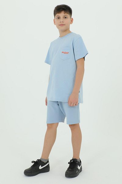 Black One Set dublu tricou și pantaloni scurți cu decolteu cu imprimeu