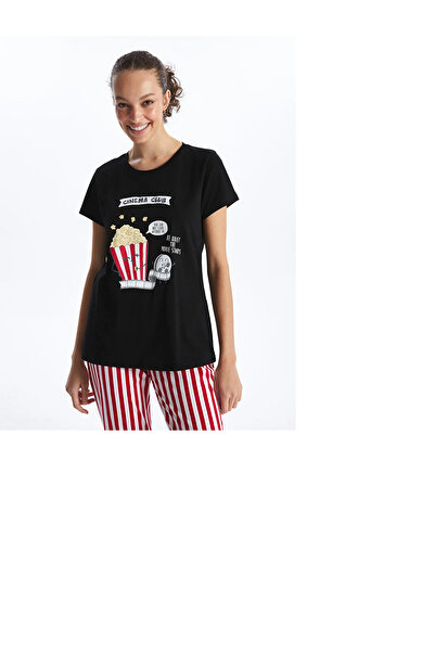 LC Waikiki LCW Young Crew Neck Printed Short Sleeve Women's Pajamas Set