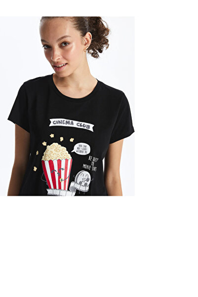 LC Waikiki LCW Young Crew Neck Printed Short Sleeve Women's Pajamas Set