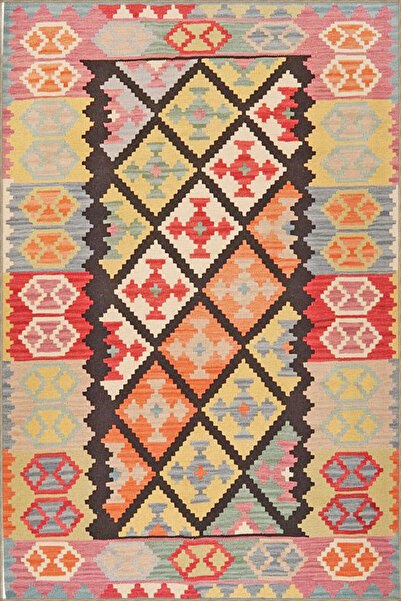 Rugs Modern Halı Фон в розови тонове и геометричен тъкан килим 4165