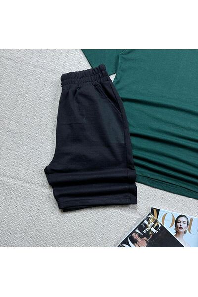 khufu Oversize Nefti Relaxed Cut T-shirt Black Shorts and Sweatpants 3-Piece Set Unisex