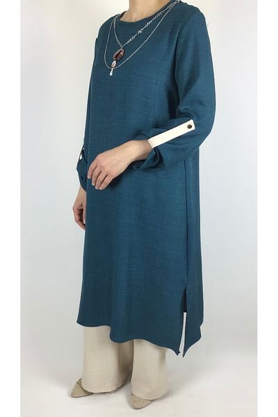 ECE GİYİM Ayrobyn Linen Trousers - Necklace Detailed, Foldable Arm and Waist Elastic