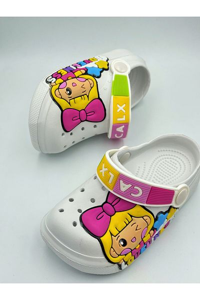 Hızlı Al PRINCESS FIGURED CHILD BABY SANDALS SLIPPERS CROSS SLIPPERS